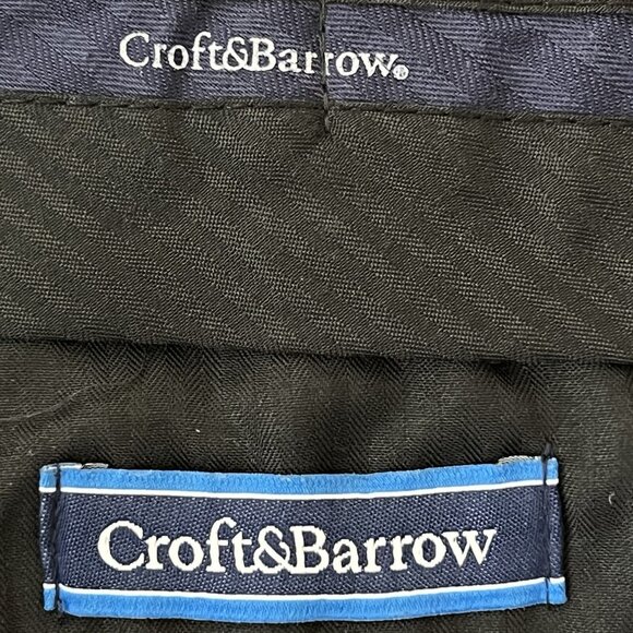 Croft & Barrow Men's Brown Dress Pants Size 36x32 Pleated Front Rolled Cuff Hem - Picture 6 of 13
